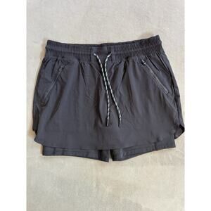 Athleta Womens Black Elastic Waist Built-in Shorts Athletic Skort Size 8